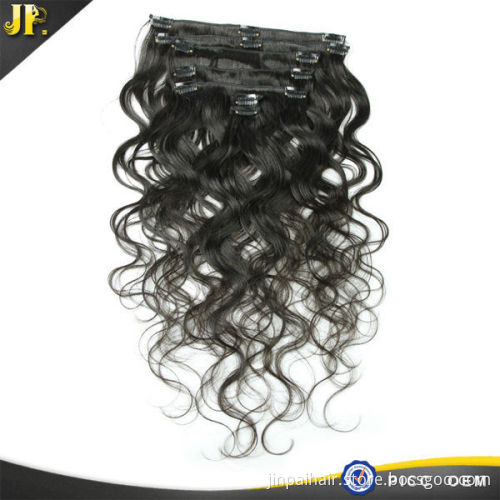 Clip in Remy Human Hair Extensions Black hair 7pcs as usual